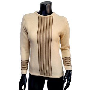 Vintage 70s‎ Demetre Womens S Beige Tan Ski Sweater Pullover Knit Base Layer